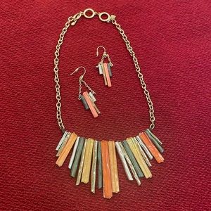 Multi Color Necklace and Earrings